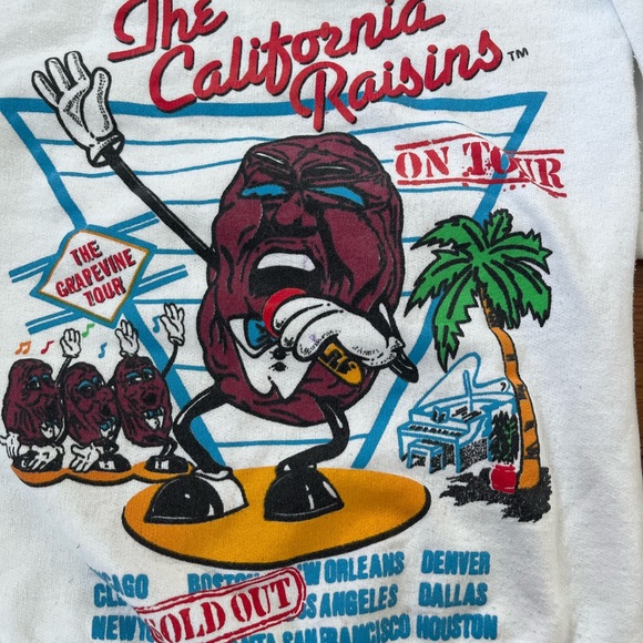 Vintage Kids White California Raisins Sweatshirt - Picture 2 of 8